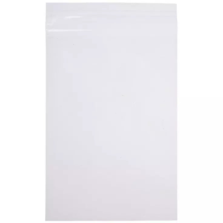 Clear polypropylene resealable sandwich and cookie bag with lip and tape closure, designed for food storage and display.