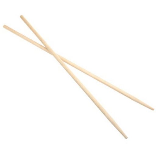 Two 18-inch birch wood donut sticks crossed against a white background.
