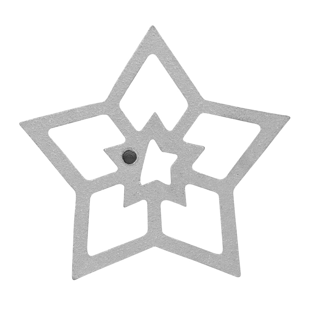 Top view of a double star-shaped Timbale mold - A detailed view showcasing the intricate double star design, perfect for creating festive pastries.