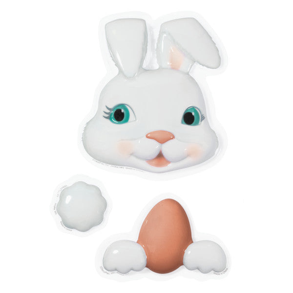 White Easter Bunny Cake Topper Set