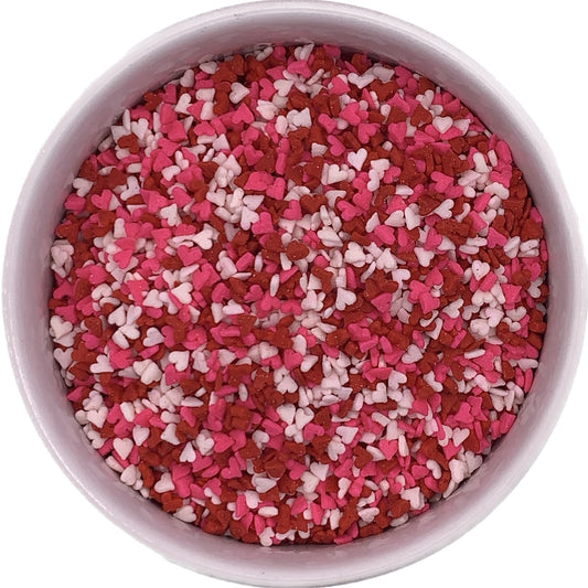 Mini Red, White, and Pink Heart Sprinkles