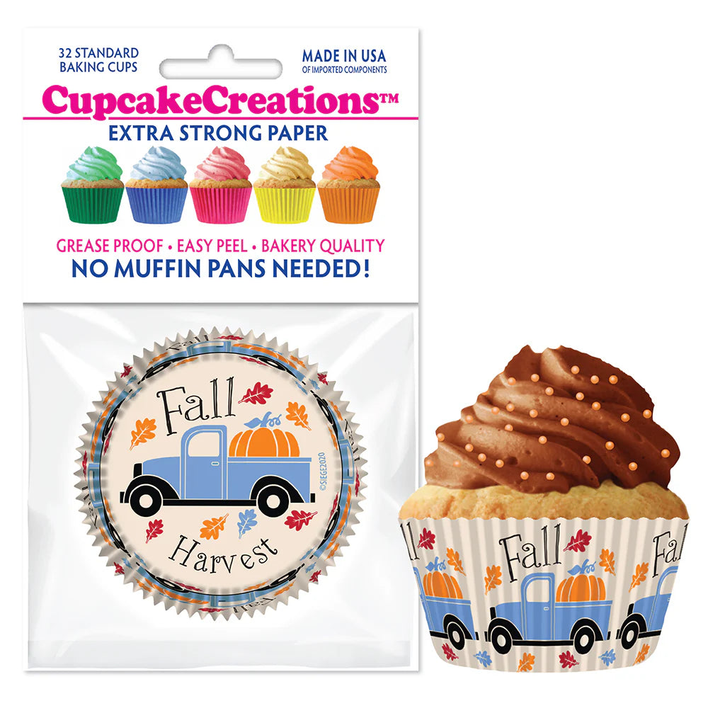 Fall Harvest Truck Cupcake Liner Standard Lynn s Cake Candy Chocolate Supplies