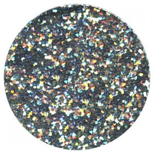 Close-up of multicolor black magic holographic Galaxy Glitter Dust, showing vibrant sparkle with rainbow reflections.
