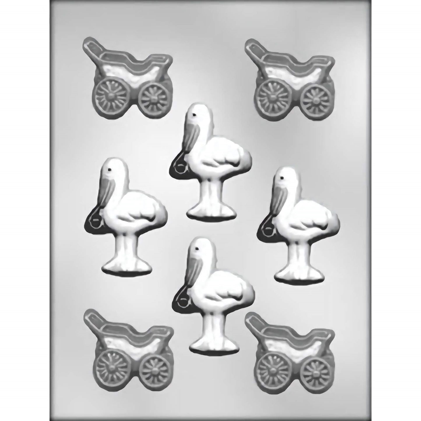 Stork and Baby Buggy Chocolate Mold