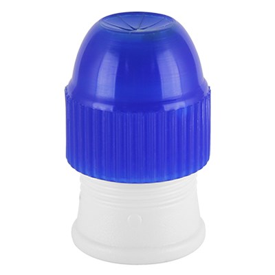 PME batter dispenser with blue screw-on tip, designed for clean cupcake filling.