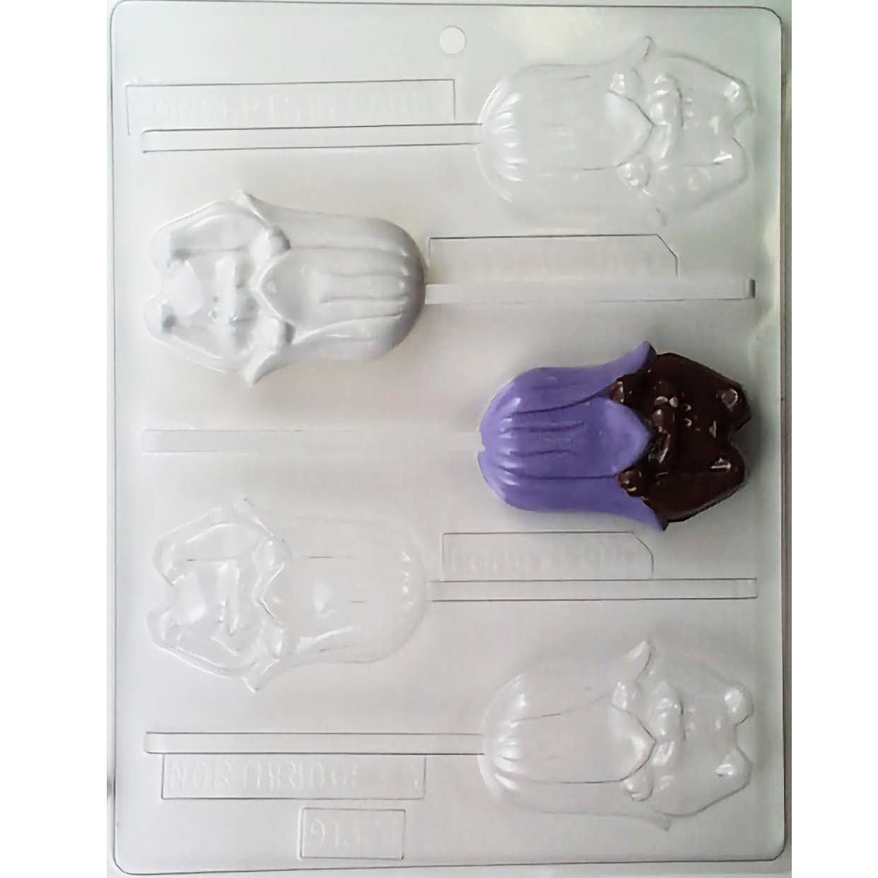 Bunny In Tulip Chocolate Lollipop Mold