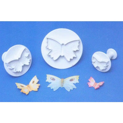 Set of 3 Butterfly Plunger Stampers for Fondant or Gumpaste