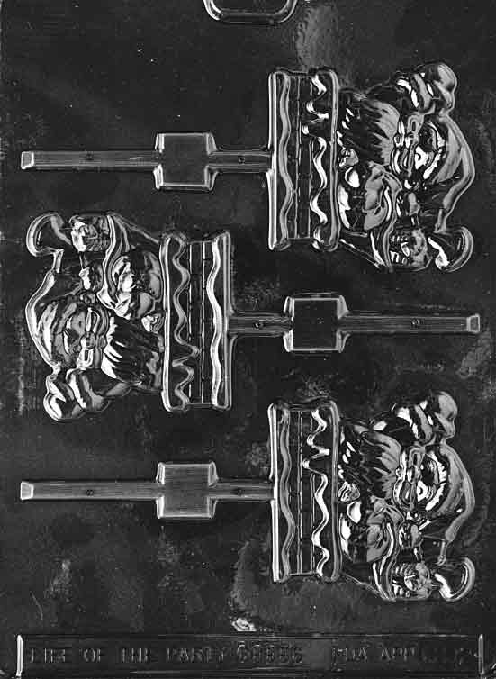 Image of WAVING SANTA Lollipop mold featuring Santa raising his arm in greeting with detailed beard and coat