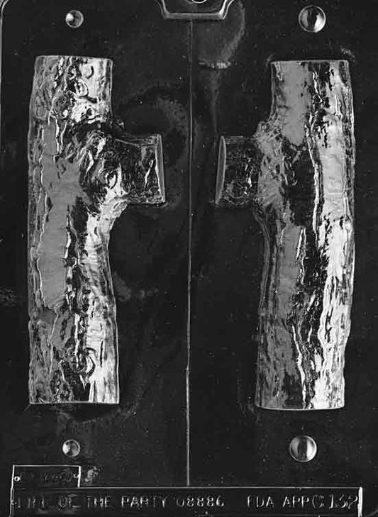 Image of 3D YULE LOG mold showing long log shape with textured surface and cut ends resembling wood grain