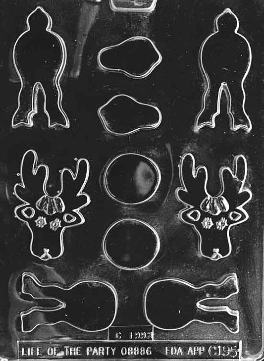 STACK REINDEER mold with layered reindeer figures in a single cavity