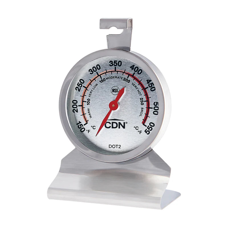 CDN Multi-Mount Oven Thermometer with 2-inch dial showing temperature range from 150°F to 550°F.