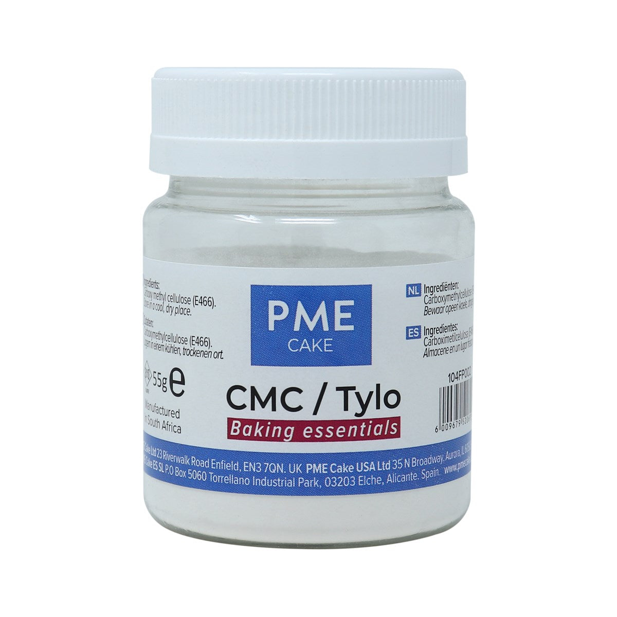 PME CMC / Tylo Petal Powder 55g container, used to firm sugar paste and create gum paste for cake decorating and sugar flower modelling.