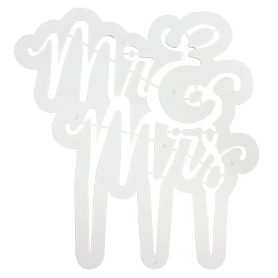 PME Mr & Mrs script cake topper cutter in elegant cursive design with integrated placement pins.