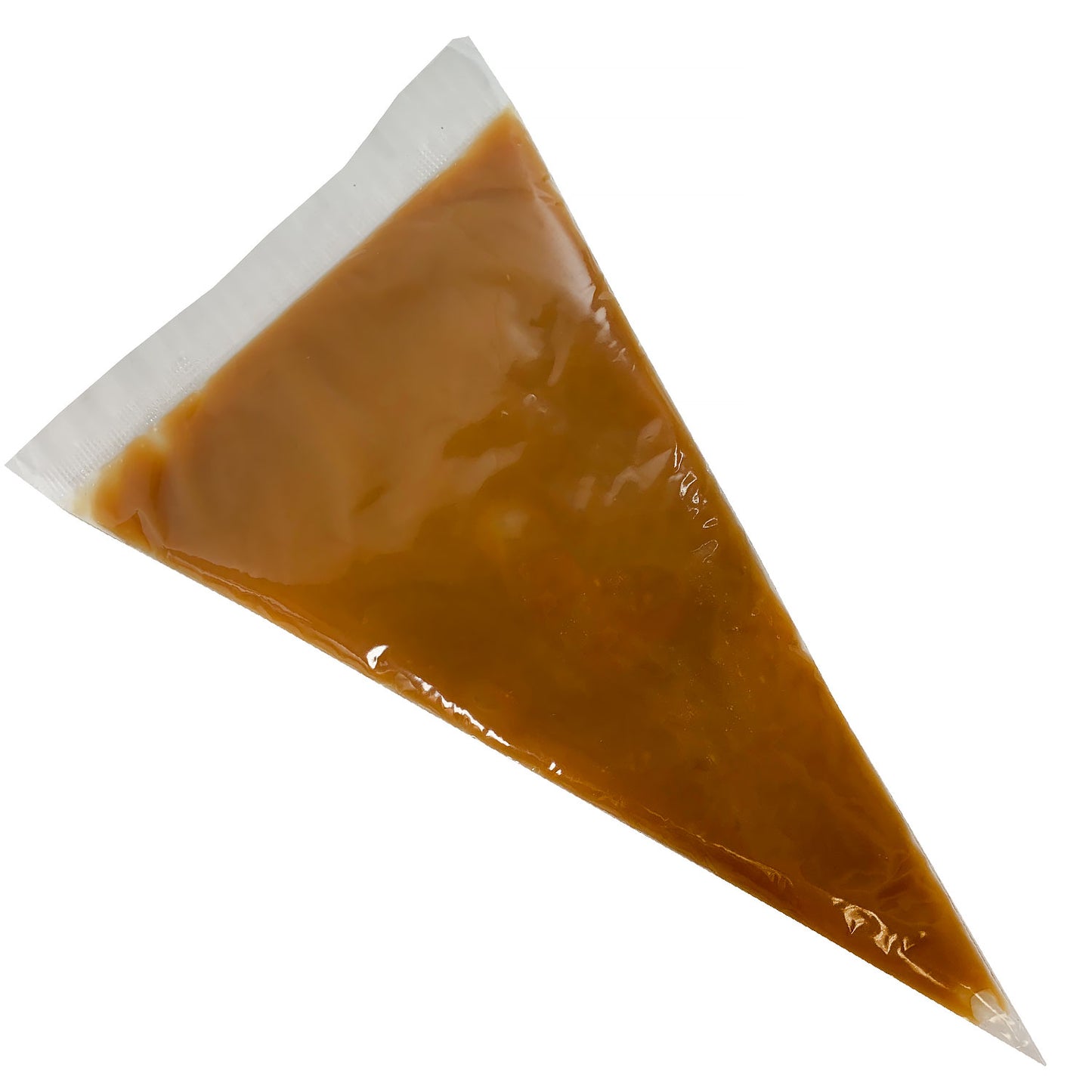 Caramel Squeeze-Ums ready-to-use soft caramel filling in an 8 oz squeeze bag for candy making.