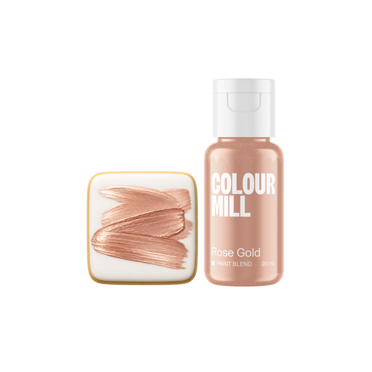 Shop Colour Mill Rose Gold Metallic Paint Blend, a shimmering rose gold edible paint for cakes, cookies, fondant, macarons, and confections.