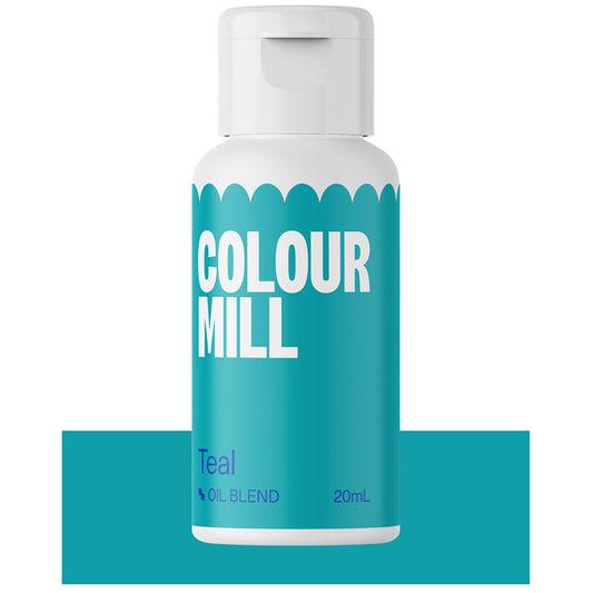 Colour Mill Teal Oil Blend 20mL bottle with vibrant teal label and white cap