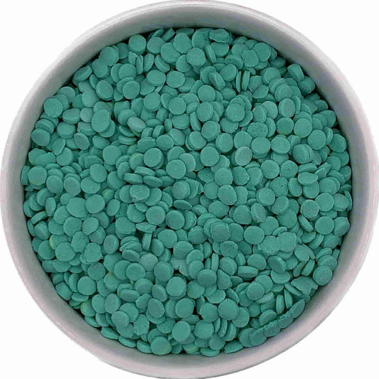 Teal and mint green confetti sprinkles for a refreshing color pop on cakes, cookies, and confections.