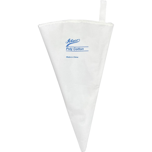 Professional-quality pastry bag with a poly-cotton exterior and smooth polyurethane lining for easy piping. Ideal for hot and cold applications, leak-proof, and built to last.