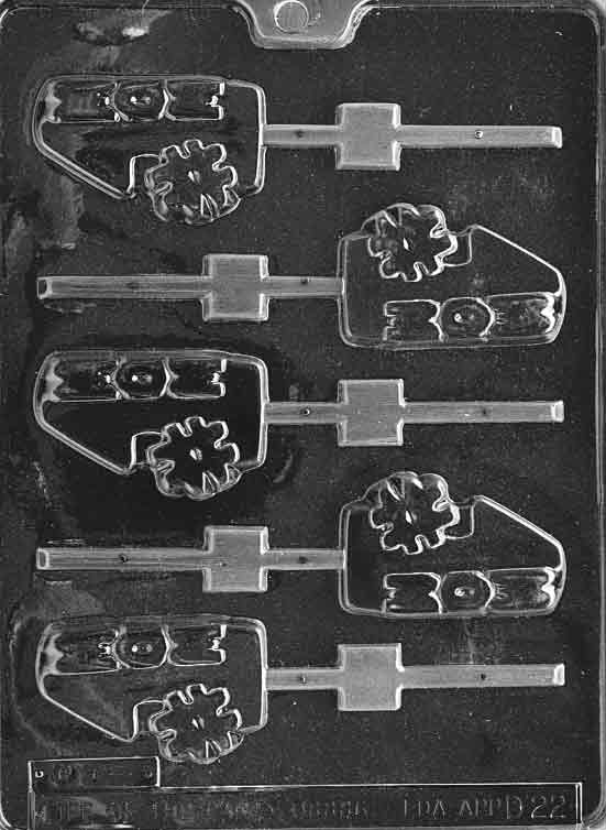 Chocolate lollipop mold with “#1 Mom” text