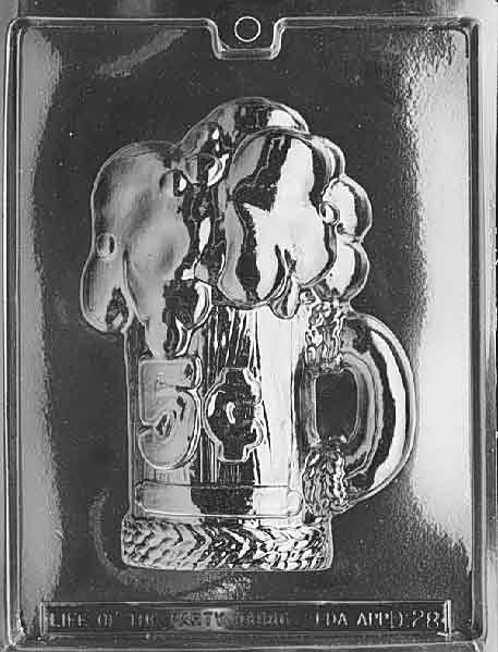 Large chocolate mold shaped like beer mug