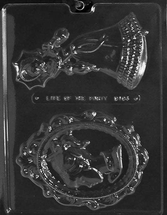 Chocolate mold with Victorian cameo and figure
