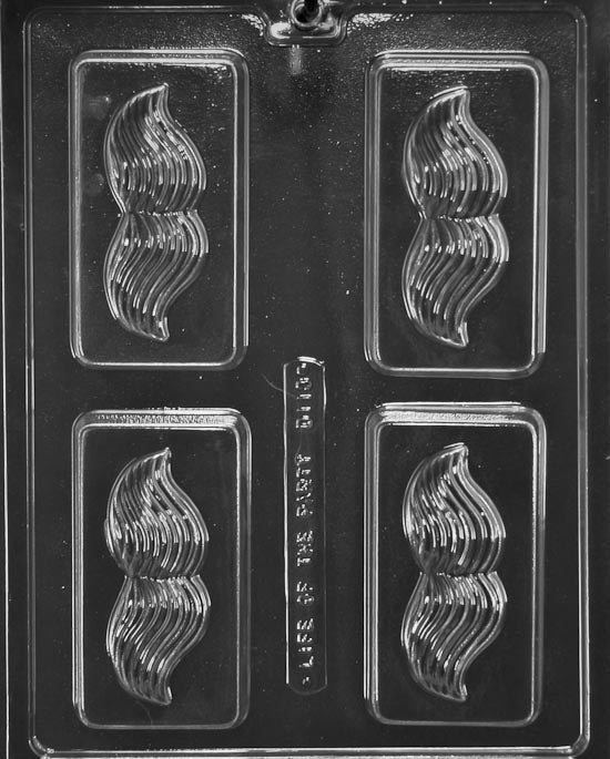 Rectangular chocolate mold with mustache design