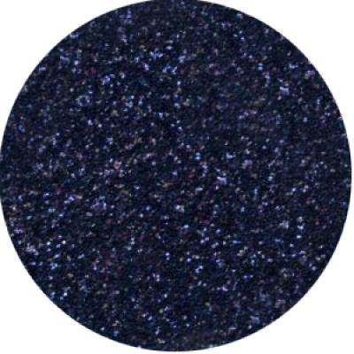 Close-up of navy blue Galaxy Glitter Dust in a circular frame, featuring dense midnight sparkle with hints of indigo.