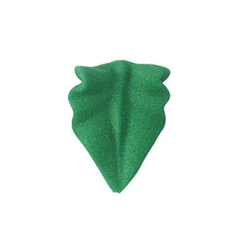 Dark green 3/4-inch royal icing rose leaf with realistic veining for cake and cupcake decorating.