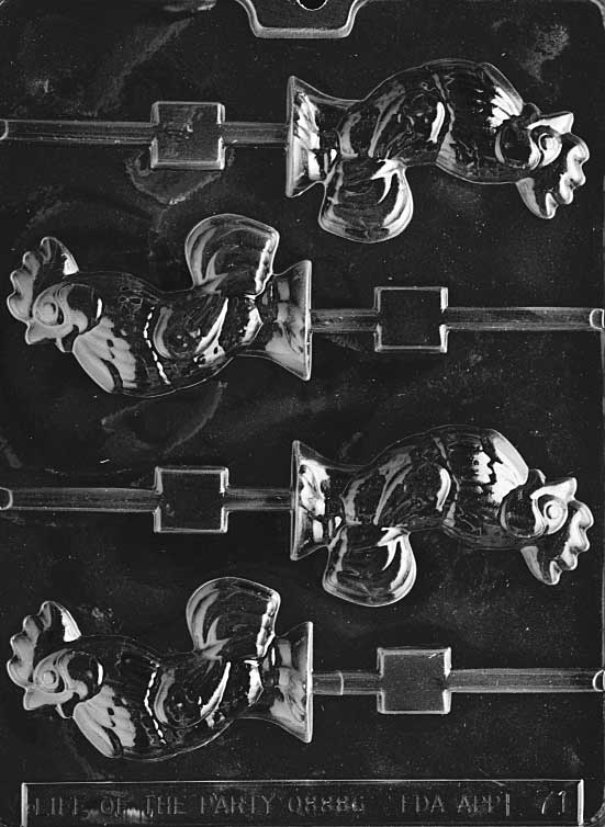 Rooster-shaped chocolate mold designed for Lollipop-style treats.