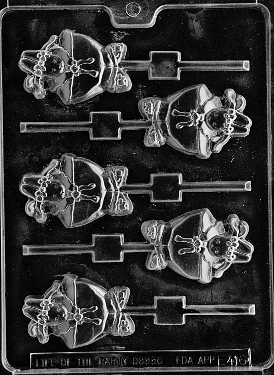 BALLET BUNNY Lollipop mold with bunny in tutu and elegant dance position.