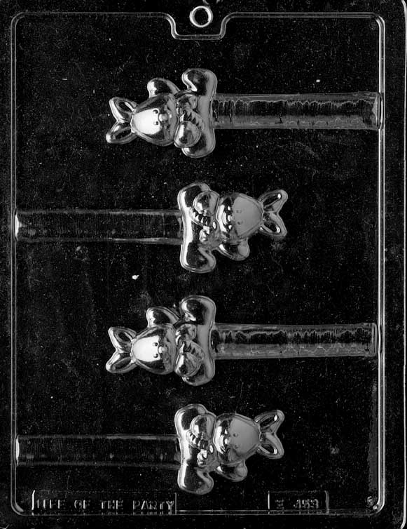 BABY BUNNY PRETZEL mold showing bunny-shaped overlay for chocolate-covered pretzels.