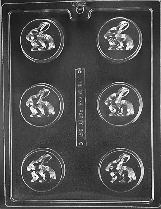 BUNNY RABBIT COOKIE mold featuring rounded bunny shape in cookie-style chocolate.