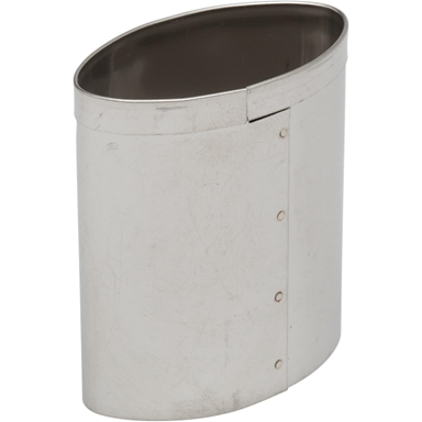 Ateco ellipse petit four cutter made of stainless steel, featuring a smooth, elongated shape with a reinforced seam for durability.