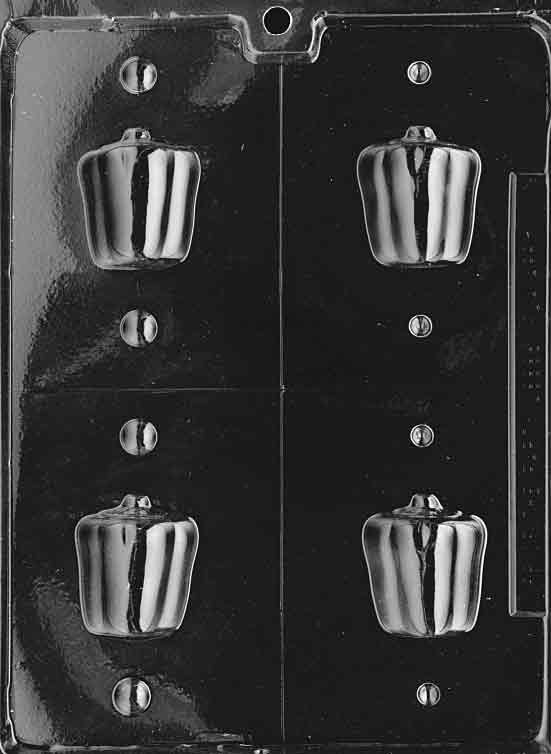 3D MINIATURE PEPPER mold featuring pepper-shaped chocolate cavities.