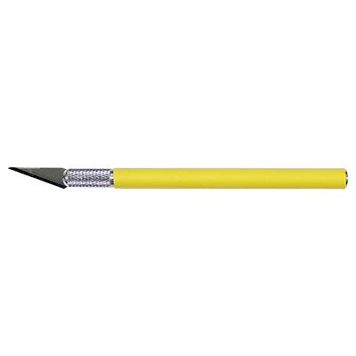 Close-up of PME sugar craft knife with precision blade and yellow handle for cutting sugar paste and gum paste.
