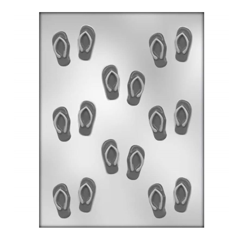 This mold has multiple cavities shaped like pairs of flip-flops, complete with strap details. It's perfect for summer-themed treats or beach party favors.