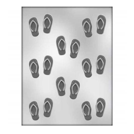 This mold has multiple cavities shaped like pairs of flip-flops, complete with strap details. It's perfect for summer-themed treats or beach party favors.