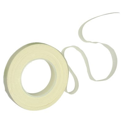 PME white florist tape roll for sugar flower decoration, 13mm wide by 27.4m long, used for binding wires and stems in sugarcraft.
