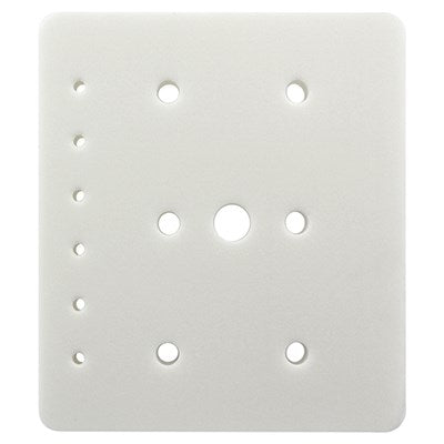 Top-down view of the JEM Roller Pad displaying multiple hole sizes arranged for JEM and PME cutters.