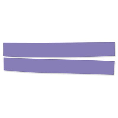 Two evenly cut purple fondant strips made using JEM Strip Cutter No.4