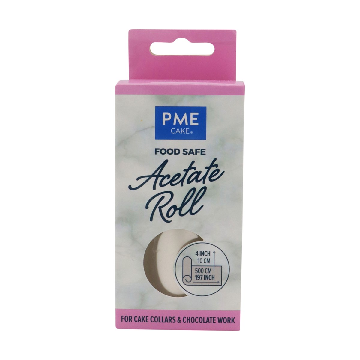 PME Acetate Roll 10cm x 5m packaging for cake collars and chocolate decoration.