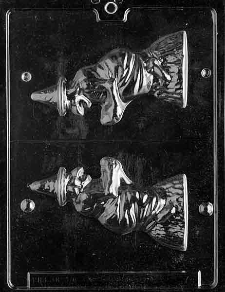 3D WITCH mold, dimensional witch figure with hat and robes for molded chocolate.