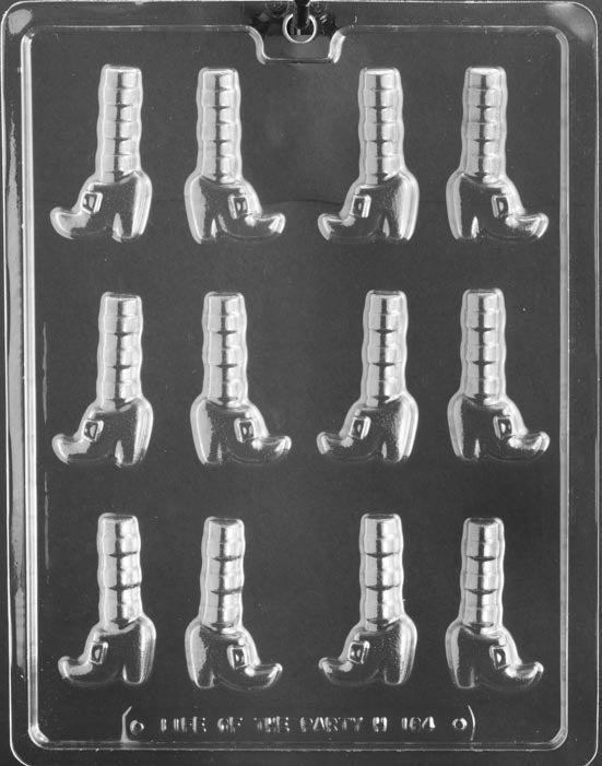 WITCH FEET CUPCAKE TOPPERS mold, witch shoe details for decorating.