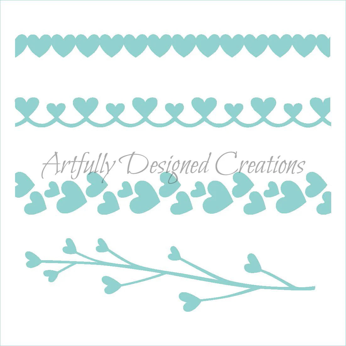 Heart Border Stencil