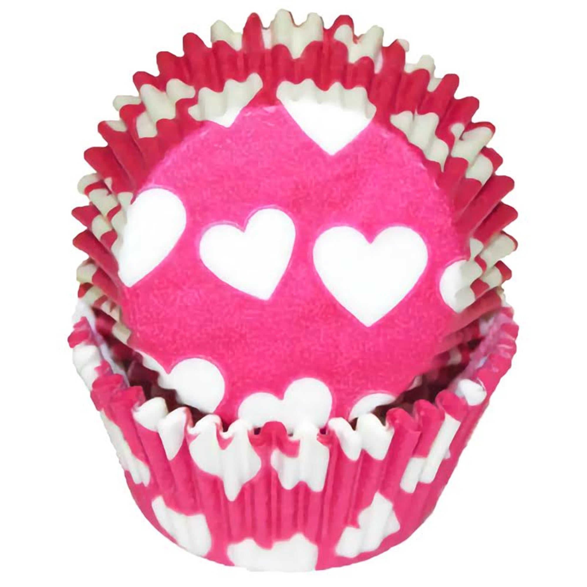 Hot Pink White Heart Baking Cups – Lynn's Cake, Candy Chocolate