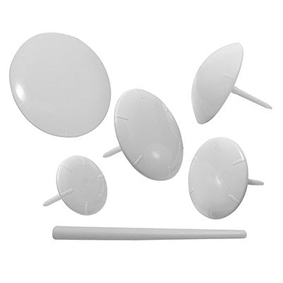 Set of five PME icing nails in various sizes, including a domed nail and flat nails with guideline markings.