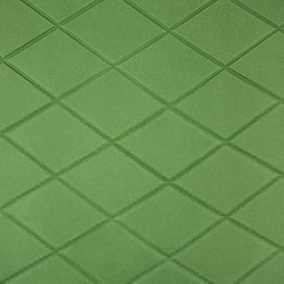 Quilted large diamond pattern pressed into green fondant using PME impression mat.