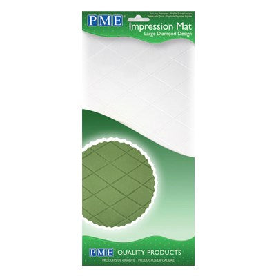 PME Large Diamond Design Impression Mat in retail packaging with green quilted pattern preview.