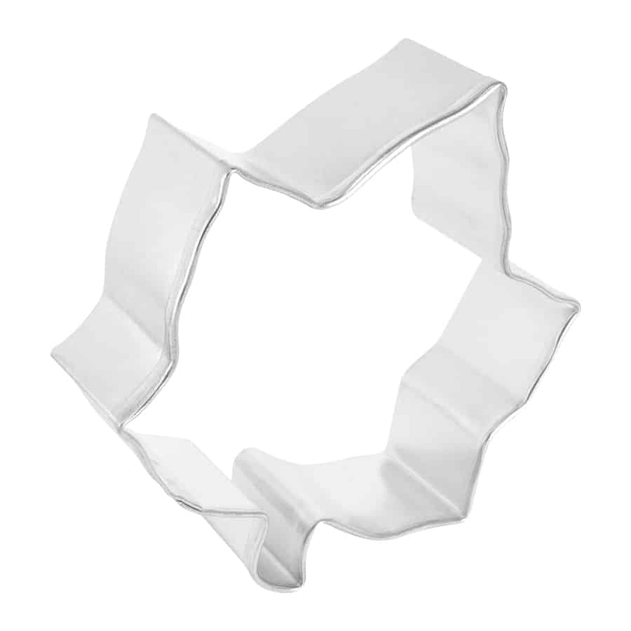 Side view of the Ivy Leaf Cookie Cutter, showing its sturdy metal construction.