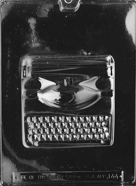 Image of LARGE TYPEWRITER mold with bold, chunky chocolate typewriter cavity.